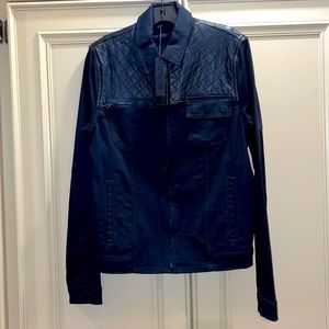 NWT MENS BLACK JOE’S JEANS DENIM AND LEATHER JACKET SMALL